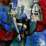 Stanislav Bubán, Prečo je láska taká ťažká II., 1985, tempera na papieri