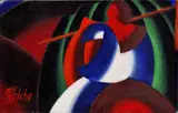 Hrabačka by Milan Laluha, 1973, olej na vrecovine, sold May 2009