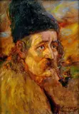 Samuel Welber Sándor Beregi, Starý muž s fajkou, okolo 1940, olej na kartóne
