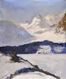 Karol Polónyi, Pohľad na Štrbské pleso, okolo 1935, olej na plátne
