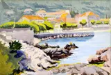 Eugen Chrien, Na Jadrane, okolo 1940, olejová tempera na kartóne