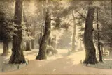 Gustáv Wintersteiner, V parku, 1934, pastel na papieri