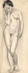 Andor Borúth, Utrápená, okolo 1900, uhoľ na papieri
