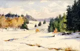 Slnečný zimný deň by Imro Weiner-Kráľ, okolo 1955, akvarel na papieri, sold Mar 2009