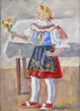Ernest Zmeták, Žena v kroji s kytičkou