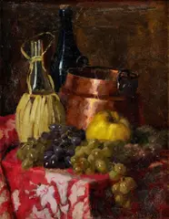Dezső Szabó, Zátišie pijana, okolo 1940, olej na kartóne