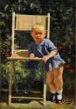Béla Orosz, Šťastné detstvo, 1952, olej na plátne