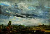 Na puste pred búrkou by Magyar-manheimer Gusztáv, okolo 1930, olej na plátne, sold Mar 2009