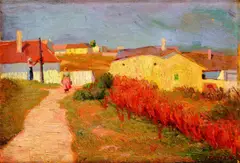 Adolf Fényes, Popoludnie na dedine, okolo 1910, olej na kartóne