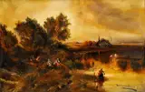 Géza Belagnay, Usadlosť pri močiari, 1914, olej na plátne