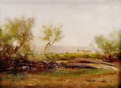 André Maglione, Usadlosť na okraji lesa, okolo 1900, olej na plátne