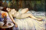 Emile Baes, Ležiaci ženský akt, okolo 1940, pastel na kartóne