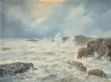 Nikolaj Ivanovič Cholodkov, Rozbúrené more, okolo 1950, olej na plátne