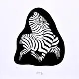 Zebry IV. by Victor Vasarely, okolo 1970, serigrafia na papieri, sold Mar 2009