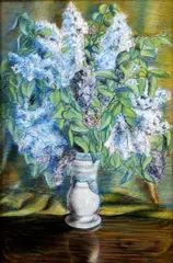 Antonín J. Volejníček, Kytica orgovánov, 1952, pastel na kartóne