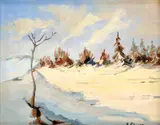 Eugen Chrien, Zimná nálada v Tatrách, 1944, olej na plátne