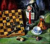 Sladký, Šachistovo zátišie, 1946, olej na plátne