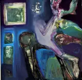 Štefan Porubän, Postava v interiéri, 2003, olejová tempera na sololite