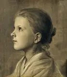 Jozef Hanula, Hlava dievčatka, 1896, uhoľ, ceruza na papieri