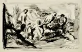 Teodor Tekel Jozef, Nechajte dietky prísť ku mne, okolo 1950, akvarel na papieri