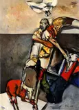 Figurálna kompozícia by Vincent Hložník, 1968, olej na kartóne, sold Dec 2008