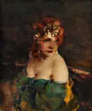 Vígh Bertalan, Dáma s diadémom II., okolo 1920, olej na plátne