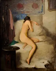 Spiaca (Akt) by Endre Komáromi-katz, okolo 1930, olej na plátne, sold Dec 2008