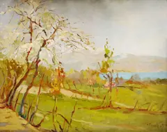 Nágely, Jarná krajina, 1918, olej na plátne