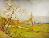 Nágely, Jarná krajina, 1918, olej na plátne