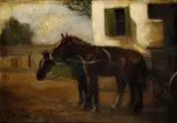 József Horváth, Kone v záprahu, okolo 1930, olej na plátne