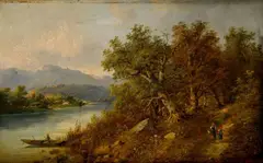 Eduard Boemm, Krajina s riekou Steyr, okolo 1870, olej na plátne