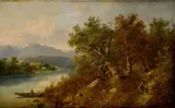 Eduard Boemm, Krajina s riekou Steyr, okolo 1870, olej na plátne