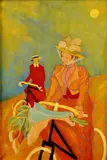 Faurcast, Bicyklistky, okolo 1950, olej na kartóne