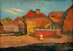Moldovan, Na predmestí, okolo 1930, olej na lepenke