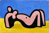 Alexander Ilečko, Ležiaca, 1967, olejová tempera na kartóne