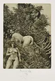 Albín Brunovský, Satyr a nymfy, 1984, lept na papieri