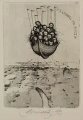 Exlibris by Albín Brunovský, 1979, lept na papieri, sold Dec 2008
