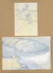 Krajinné štúdie by Peter Bartoš, okolo 1970, pastel na papieri, sold Oct 2008