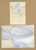 Peter Bartoš, Krajinné štúdie, okolo 1970, pastel na papieri