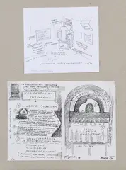 Konceptuálne využitie rohu miestnosti, Pokračovanie inštalácie pre EXPO Sevilla 92 by Peter Bartoš, 1992, 1994, serigrafia na papieri, sold Oct 2008