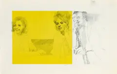 Julián Filo, Návšteva, 1981, serigrafia na papieri