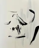 Ľudmila Hrachovinová, Face with Glasses, 2006, akryl na plátne