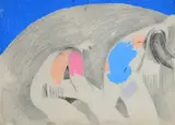 Milan Paštéka, Pobiehanie, 1969, pastel, ceruza na papieri