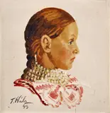 Jan Hála, Hlavička važeckého dievčaťa, 1943, olej na plátne, dublované na kartóne