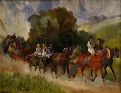 Štefan Burchard-bélaváry, Vidiecka svadba, okolo 1920, olej na plátne