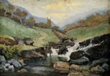 Jaroslav Augusta, Horský potok, okolo 1900, olej na kartóne