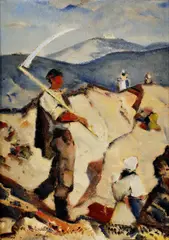 Martin Benka, Žatva pod Bradlom, okolo 1935, olej na kartóne