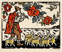 Ľudovít Fulla, Ilustrácia k rozprávke I., okolo 1950, drevorez na papieri
