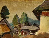Hrboltová by Miloš Alexander Bazovský, 1935, olej na kartóne, sold Oct 2008