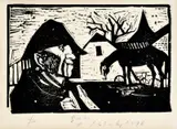 Vincent Hložník, Gazda, 1948, drevorez na papieri (2/30)
